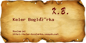 Keler Boglárka névjegykártya